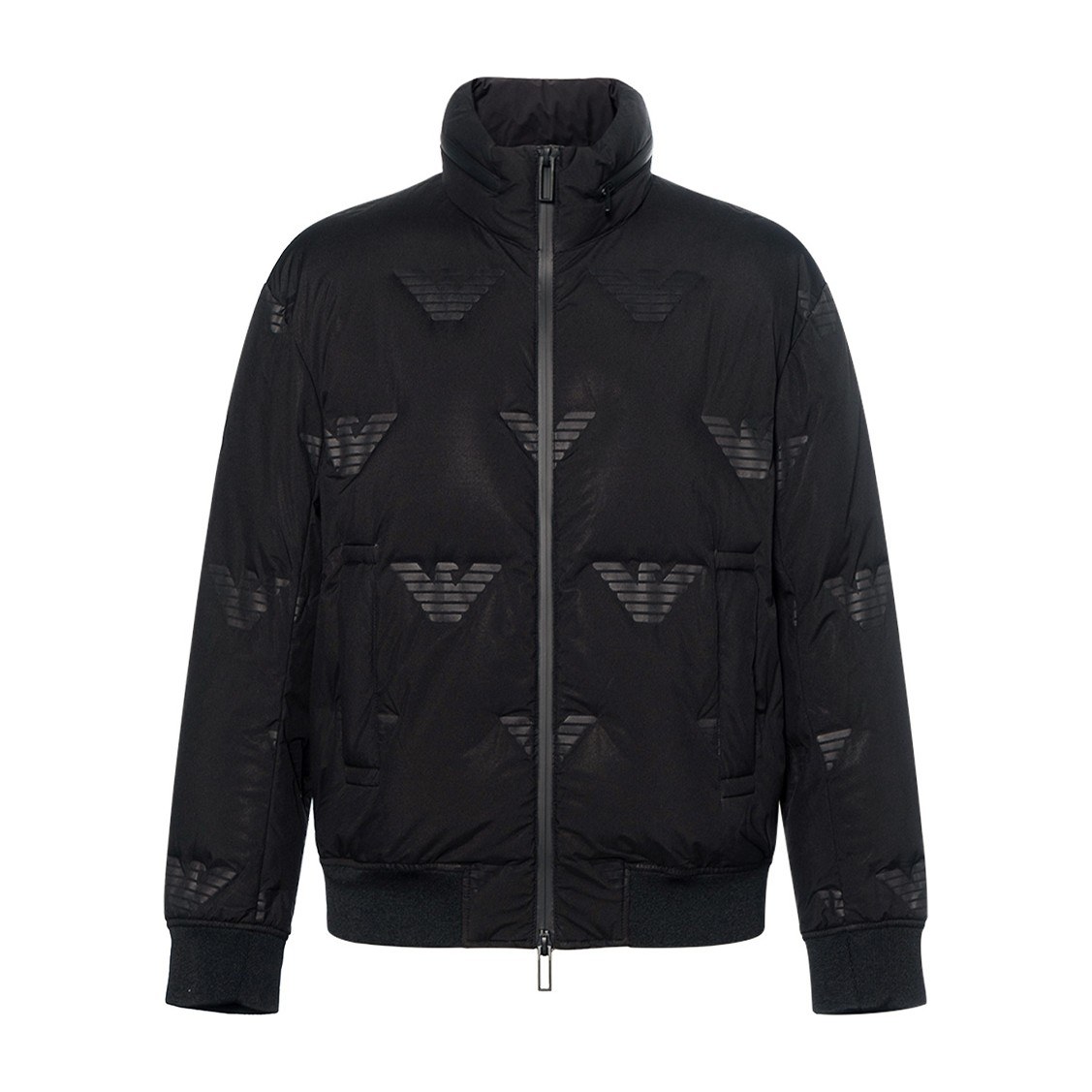 Emporio Armani FW22 Logo Print Puffer Jacket Black