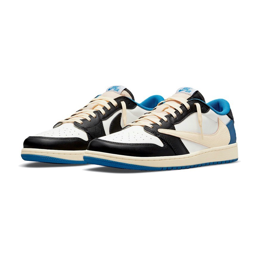 Travis Scott x Fragment Design x Air Jordan 1 Low OG SP White Blue Black