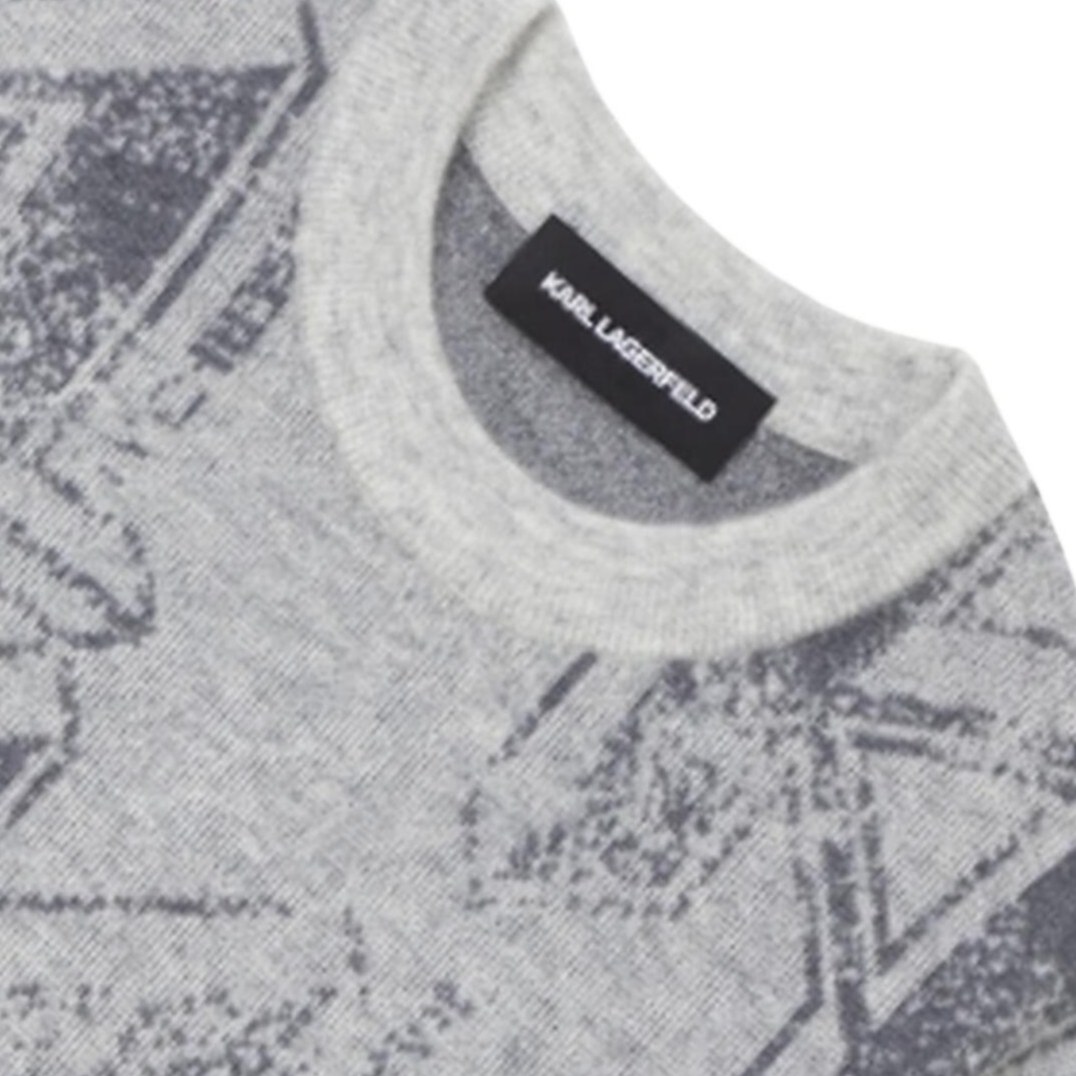 KARL LAGERFELD Letter Print Crewneck Sweater