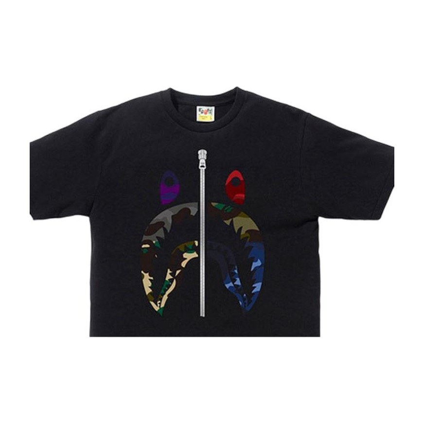 BAPE Mix Camo Shark Tee Black