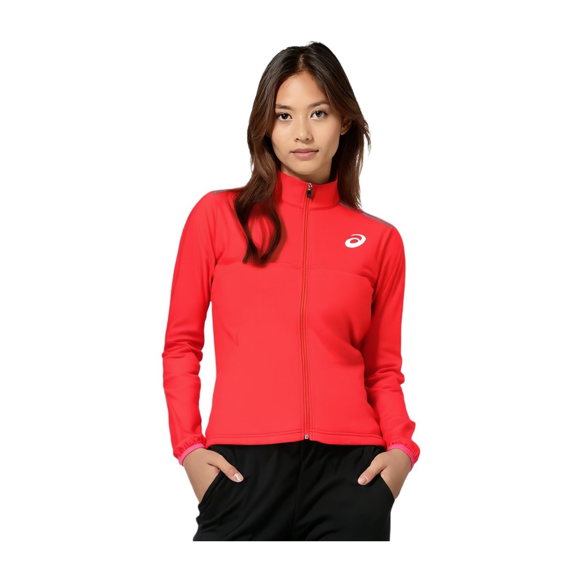 Asics Track Elite Logo Zip Jacket Red