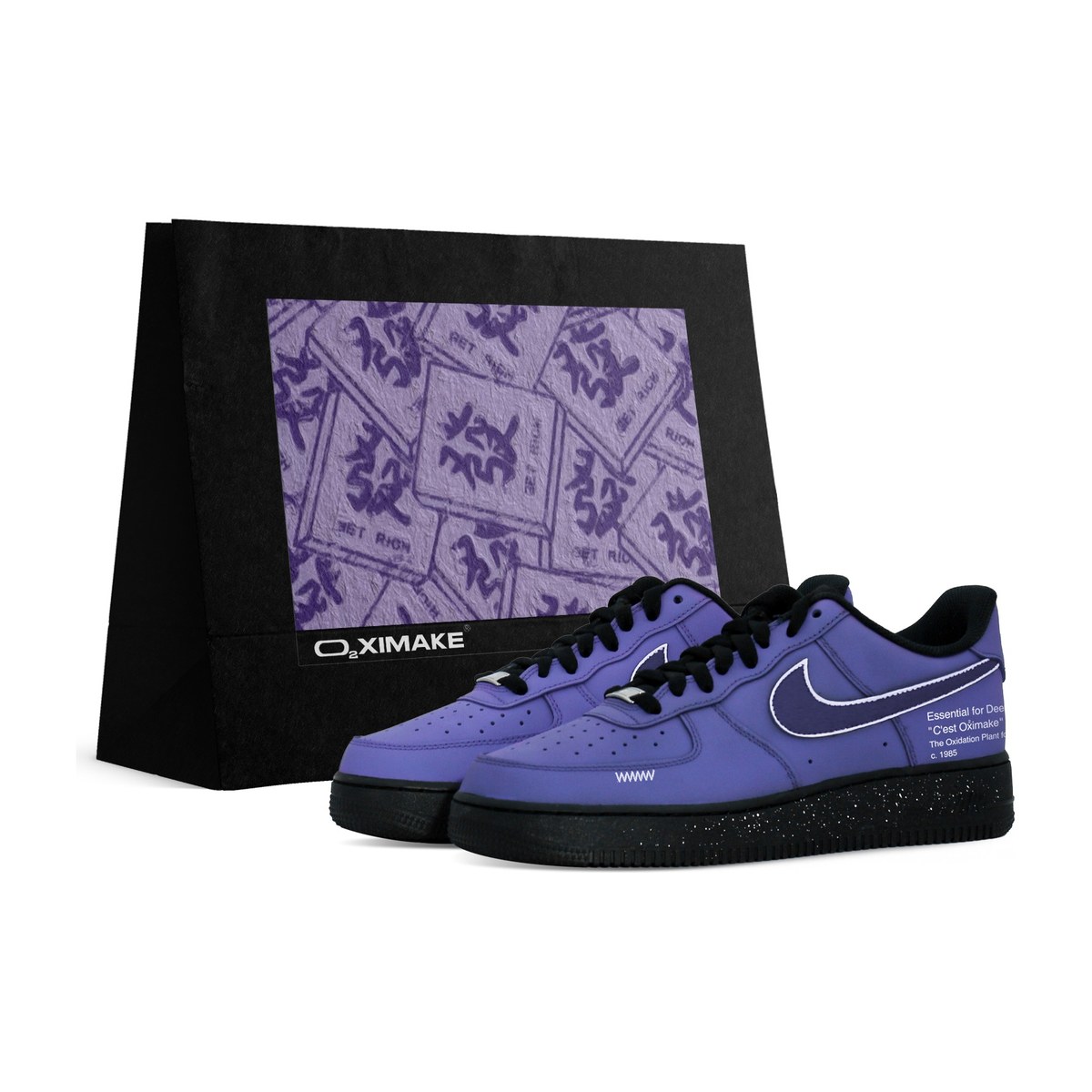 Nike Air Force 1 Black Samurai Purple Toe