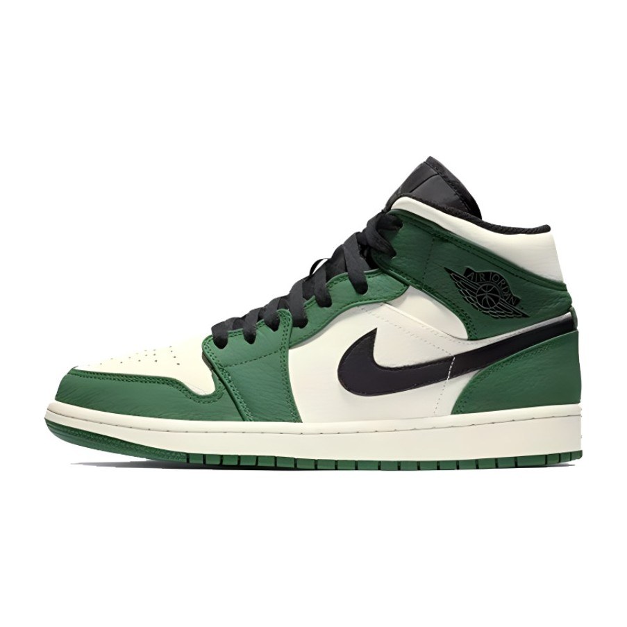 Jordan Mid Retro Basketball Shoes White Green