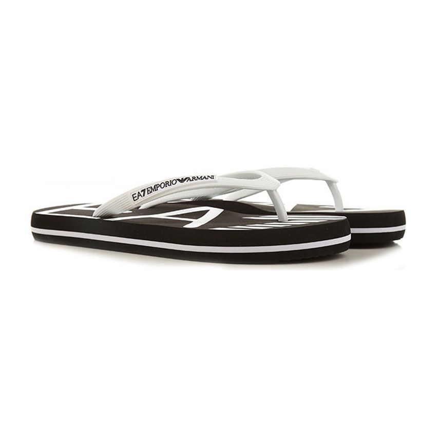 Emporio Armani Flip Flops Black White