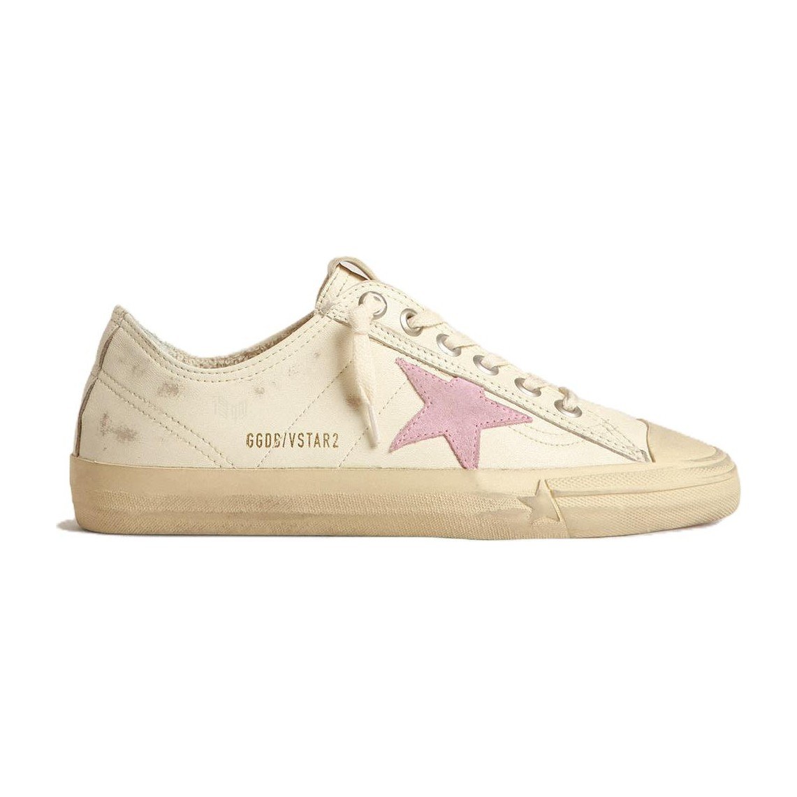 Golden Goose V-Star Beige Distressed