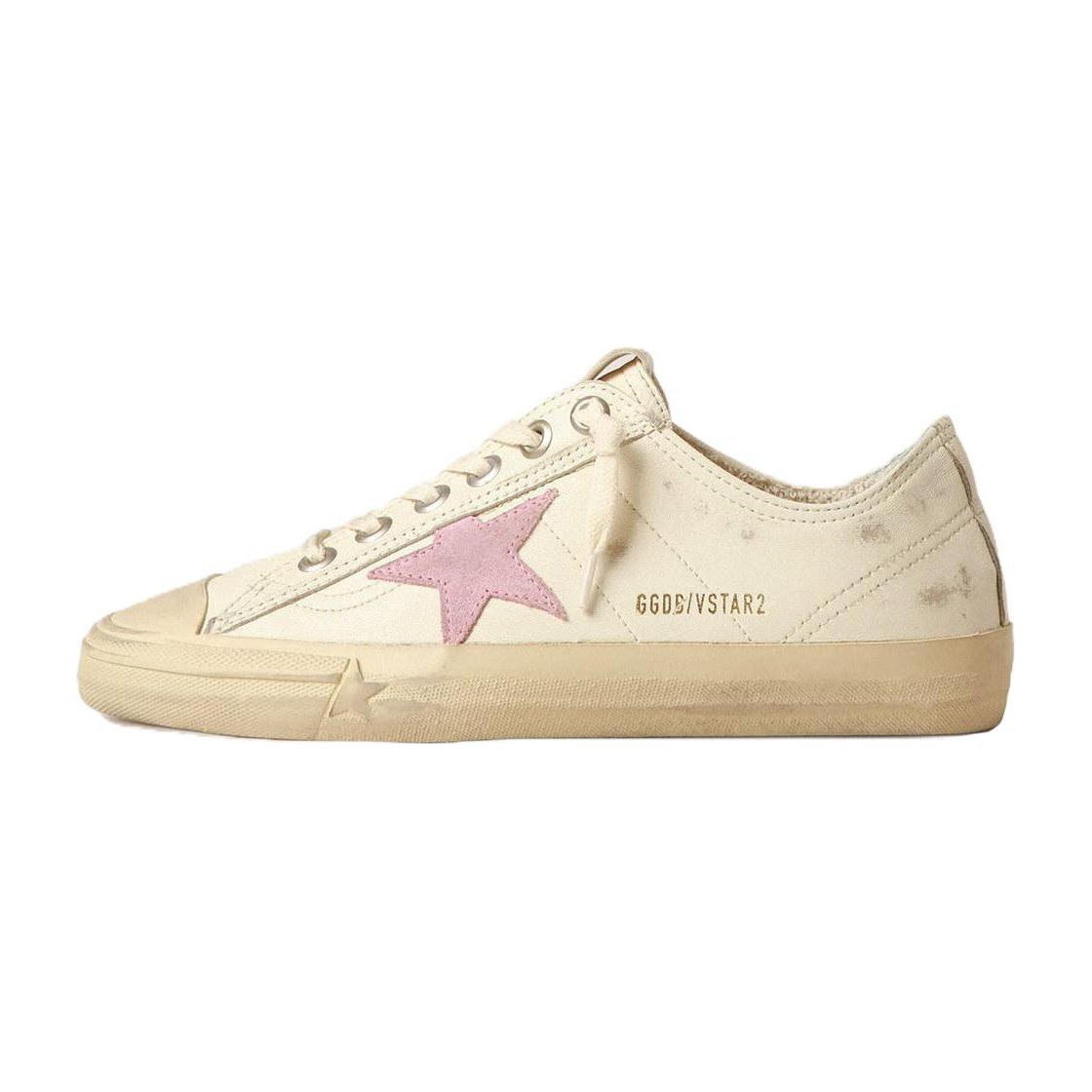 Golden Goose V-Star Beige Distressed