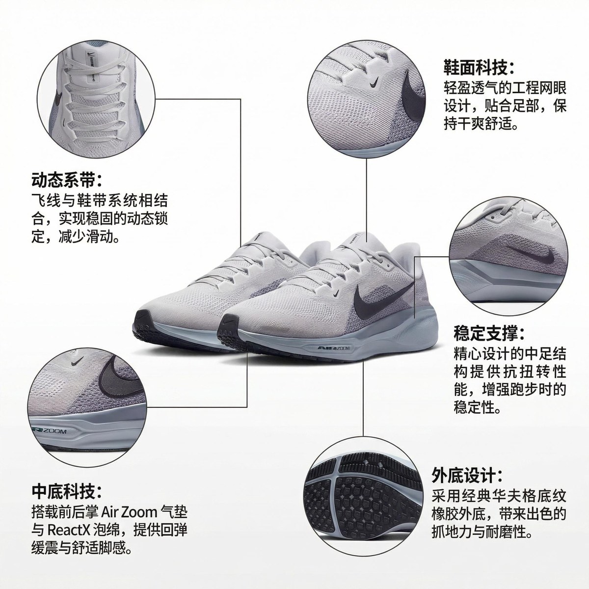 Nike Pegasus 41 White Grey