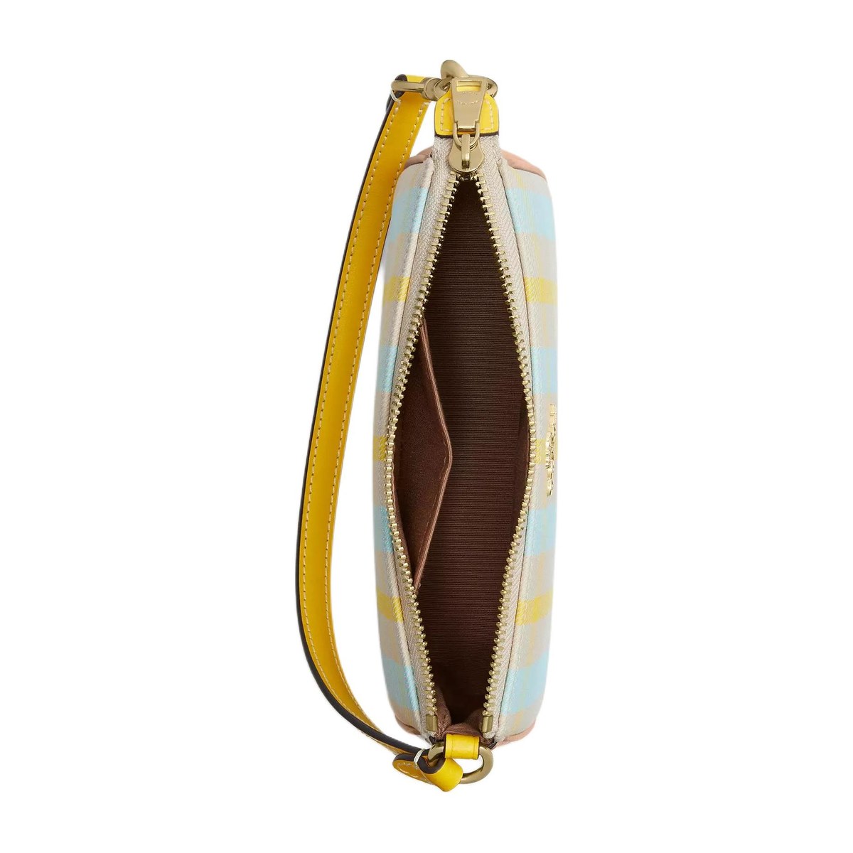 COACH Nolita 19 Plaid Top Zip Small Tote Blue Yellow