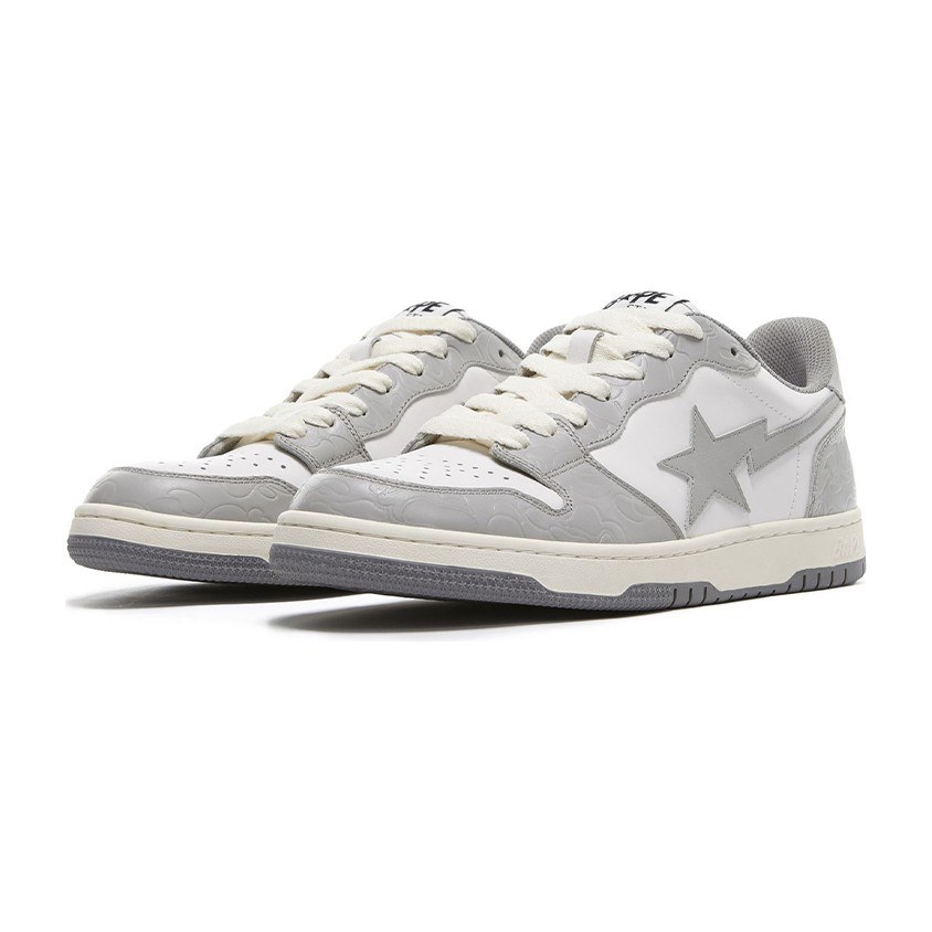 A BATHING APE Bape Court Sta Low White Grey