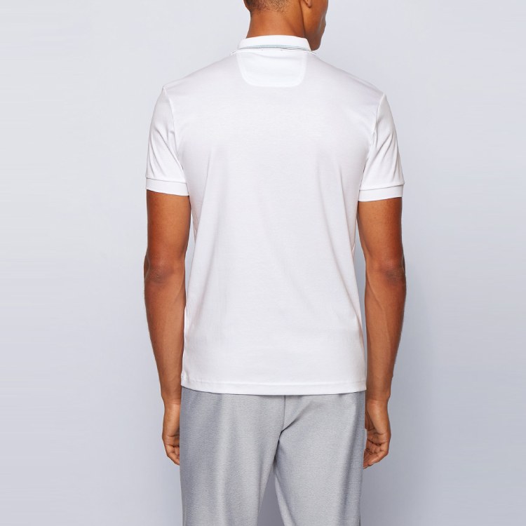 HUGO BOSS Logo Cotton Polo Shirt White