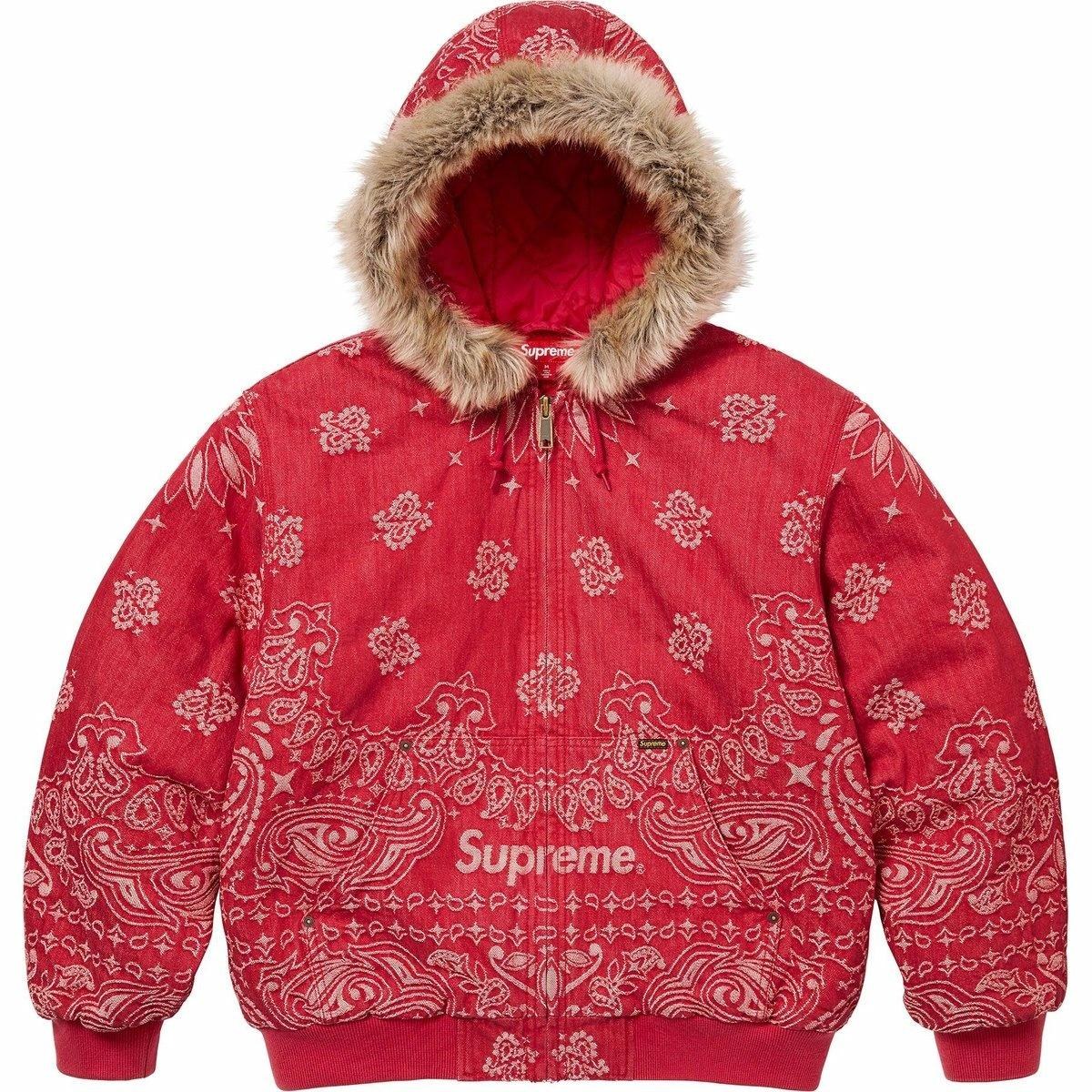 Supreme SS25 Bandana Jacquard Denim Hooded Work Jacket
