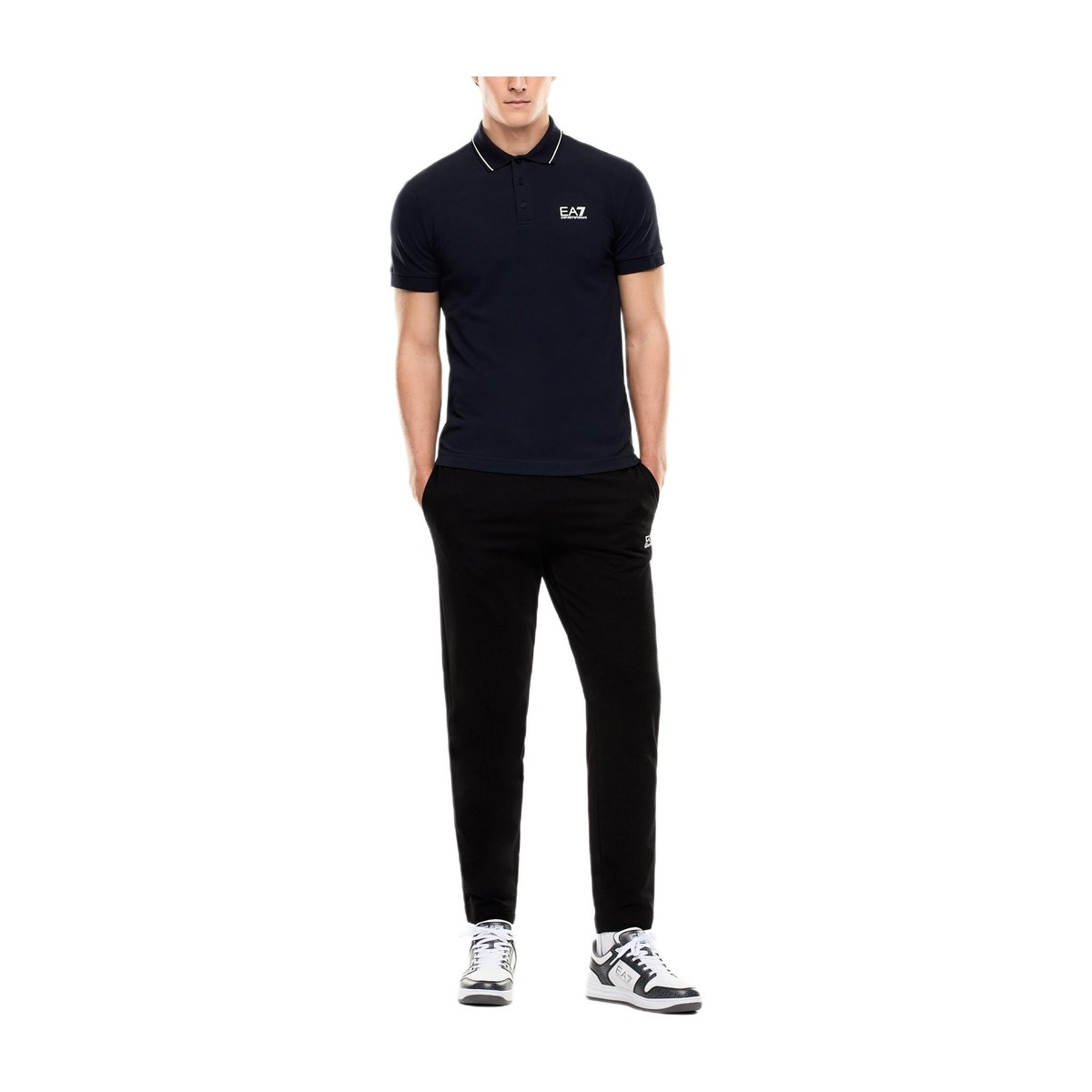 Emporio Armani Logo Polo Shirt Black
