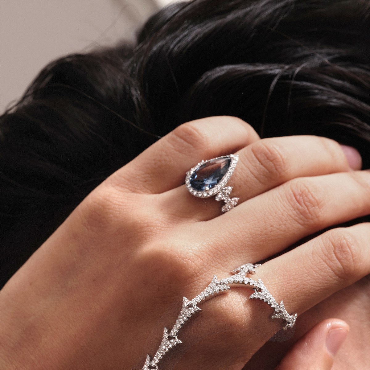 apm Monaco Teardrop Ring Silver