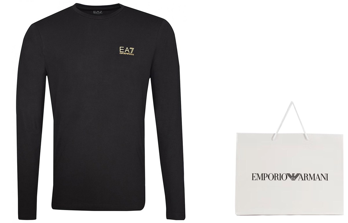 Emporio Armani EA7 Crew Neck Long Sleeve Tee Black