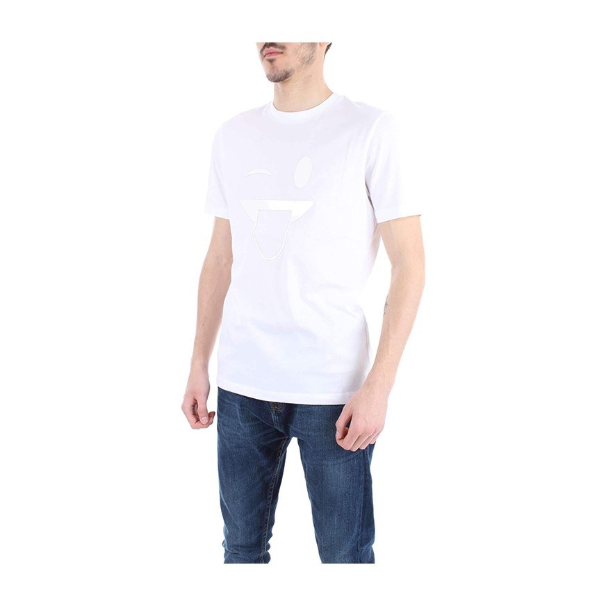 Emporio Armani Printed Cotton T-Shirt White