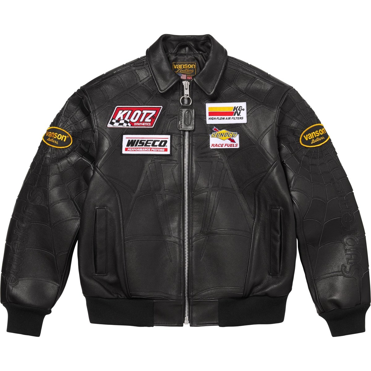 Supreme vanson Leathers x Spider-Man SS26 WEEK14 Jacket logo