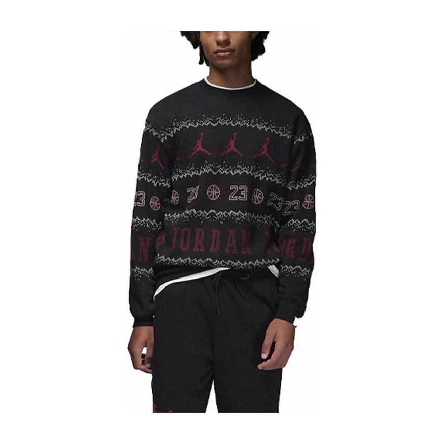 Jordan Essentials Holiday Logo Crewneck Sweatshirt Black