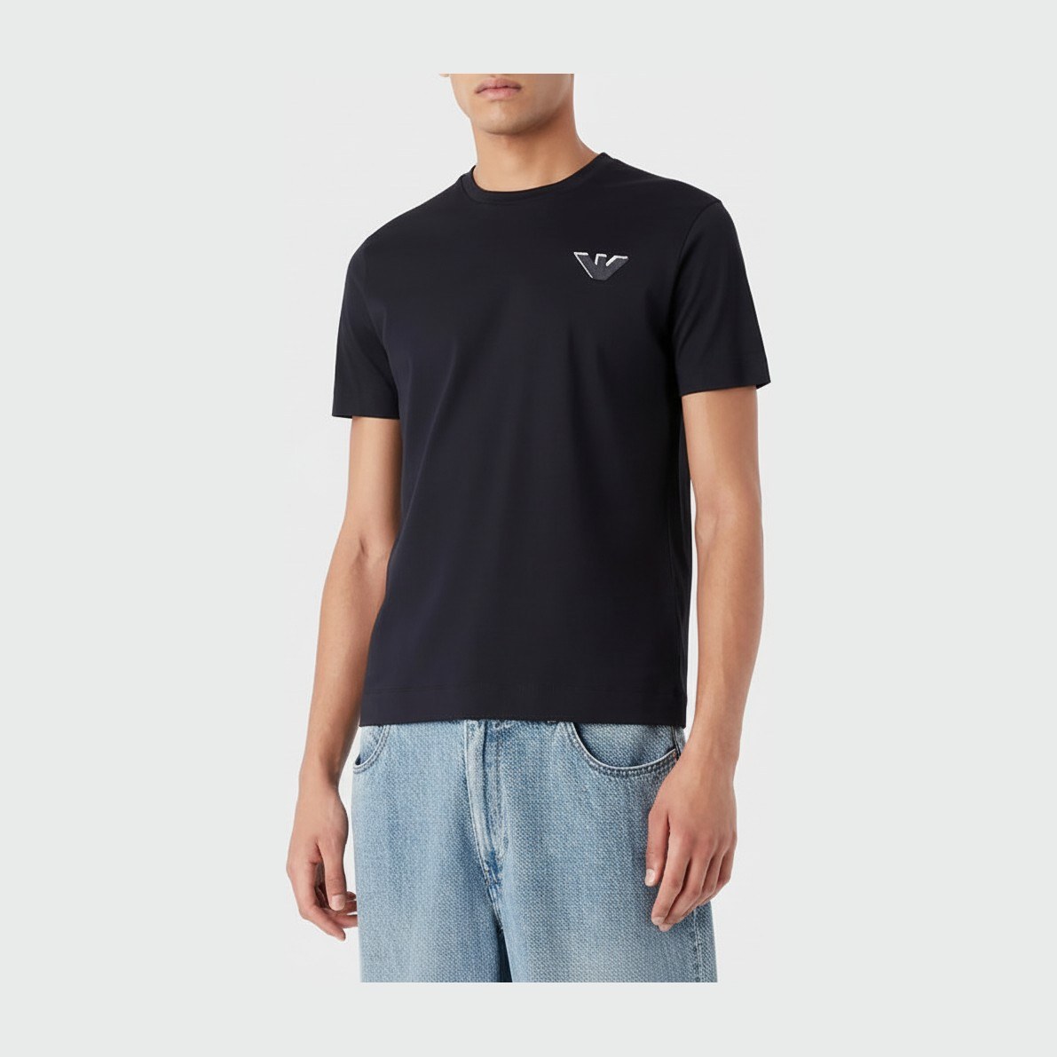 Emporio Armani FW22 Logo T-Shirt Blue