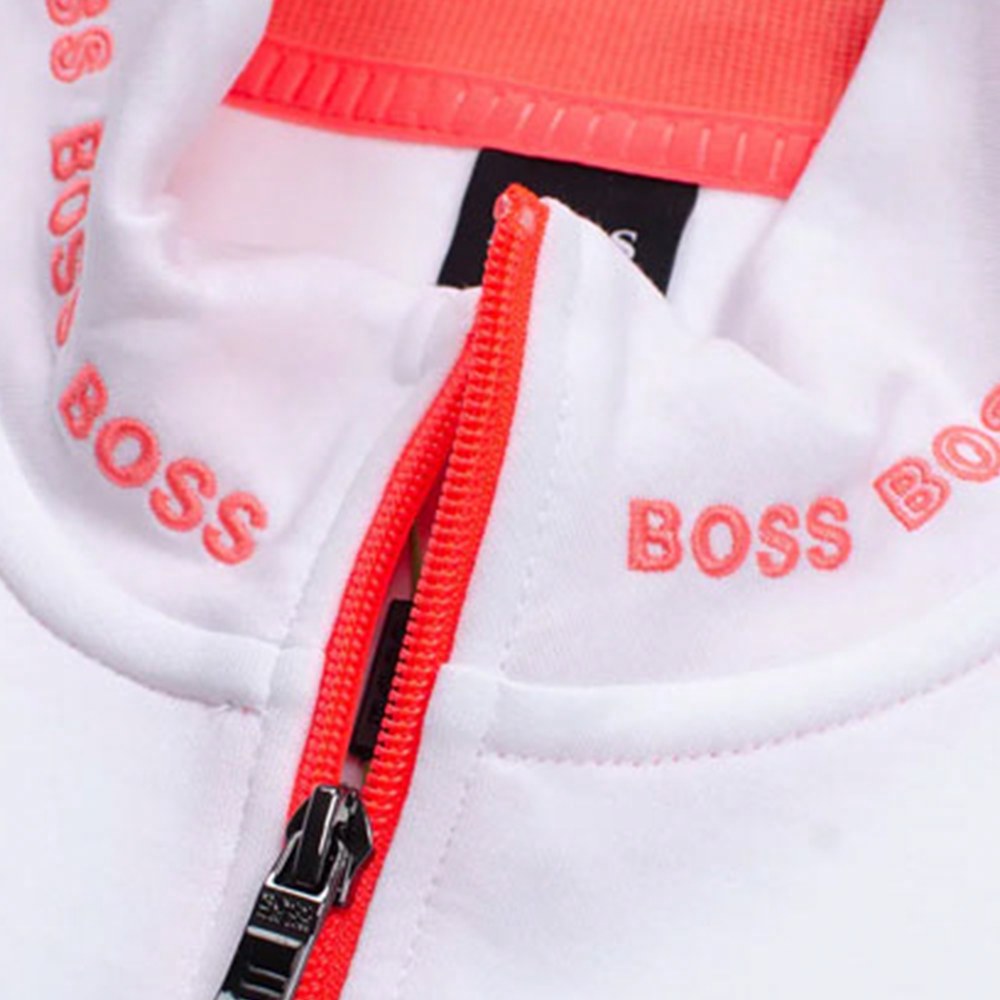 HUGO BOSS Logo Zip Jacket White