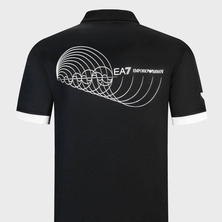 Emporio Armani EA7 SS24 Logo Polo Black