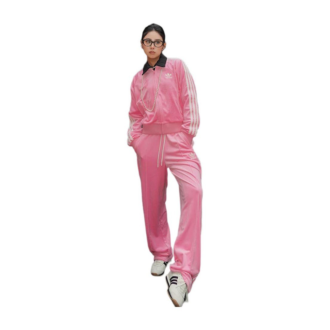 adidas Originals x FEIFEI RUAN FW23 Velvet Track Jacket Pink