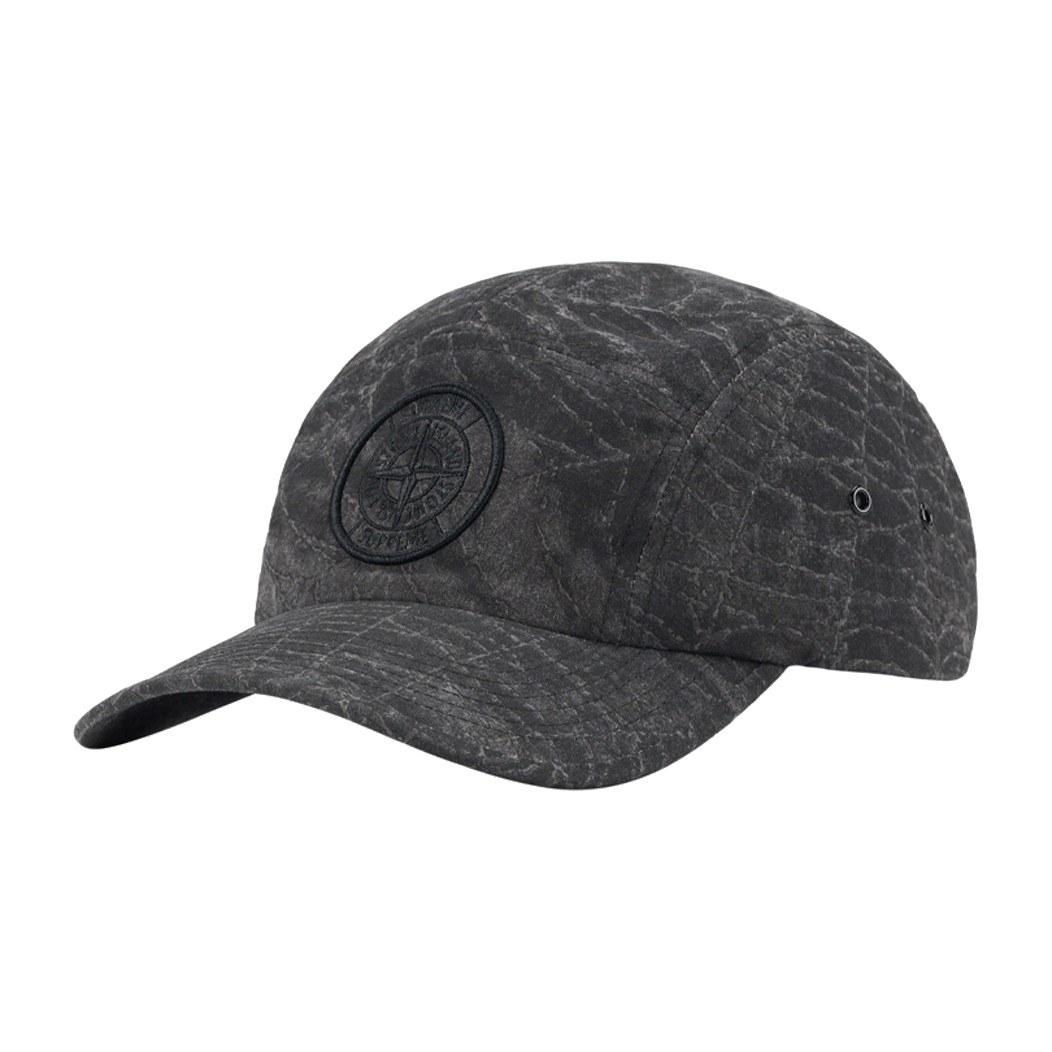Supreme x Stone Island Camp Cap Black Grey