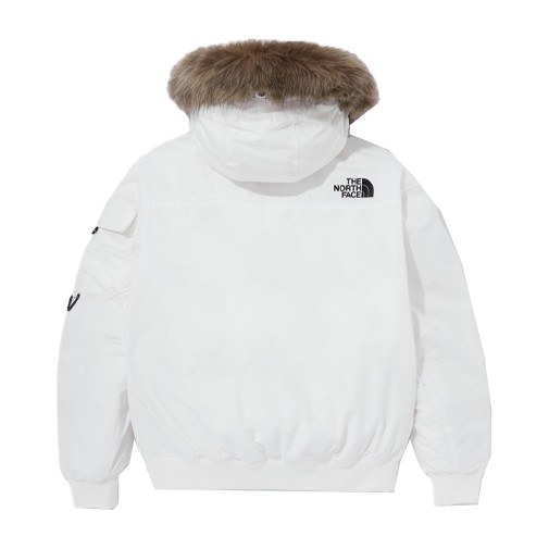 The North Face Logo Embroidered Zip Hoodie Jacket Cream