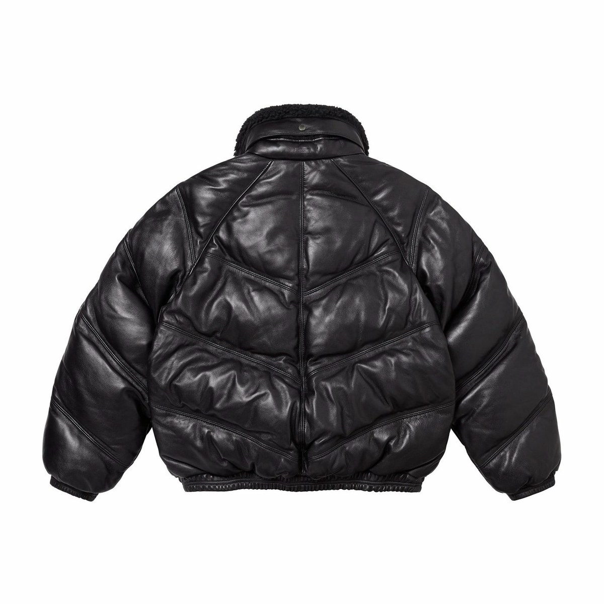 Supreme x Schott Chevron Leather Down Puffer Jacket