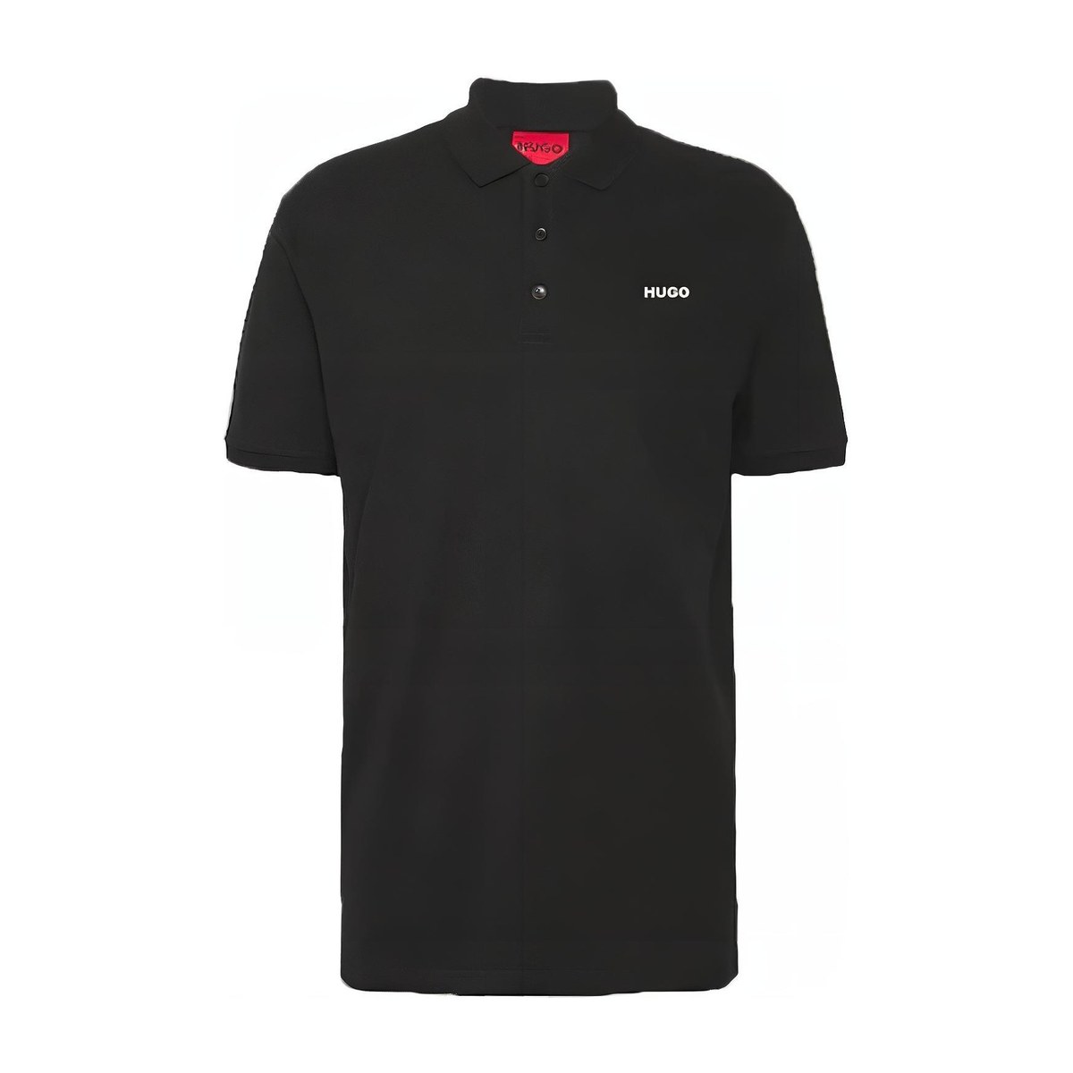 HUGO BOSS Letter Print Polo Shirt Black