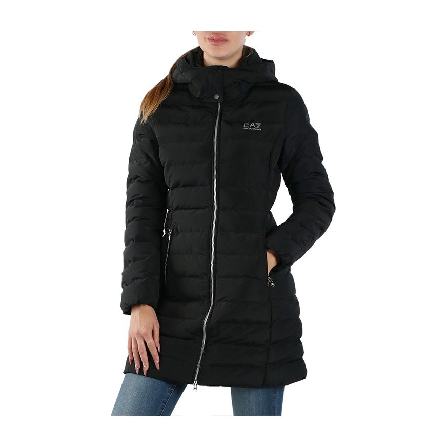 Emporio Armani EA7 Black Cotton Coat