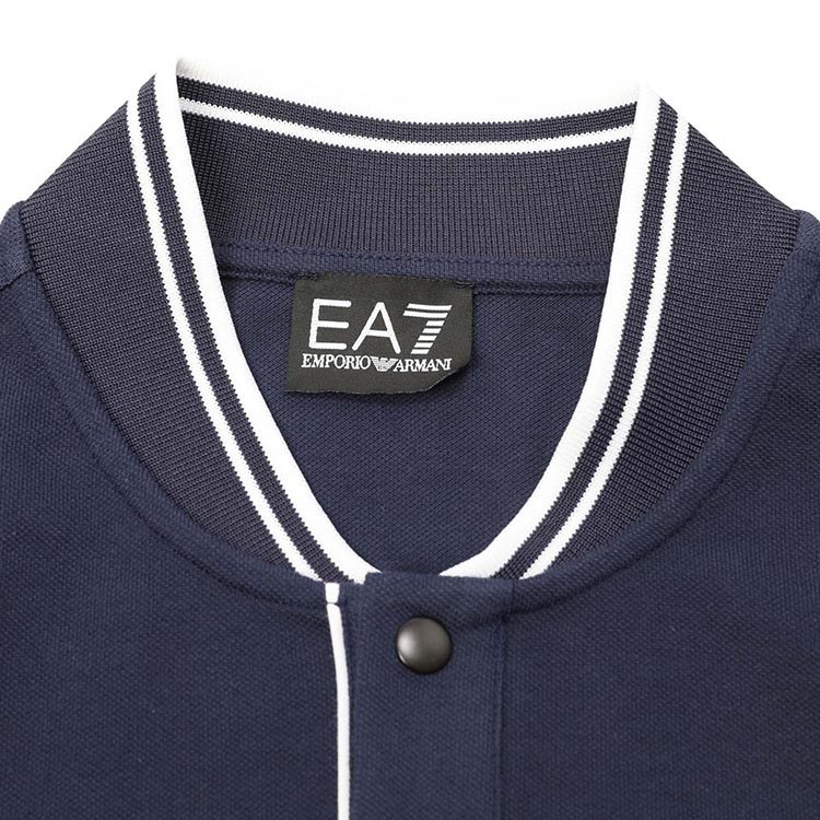Emporio Armani EA7 Striped Logo Polo Navy