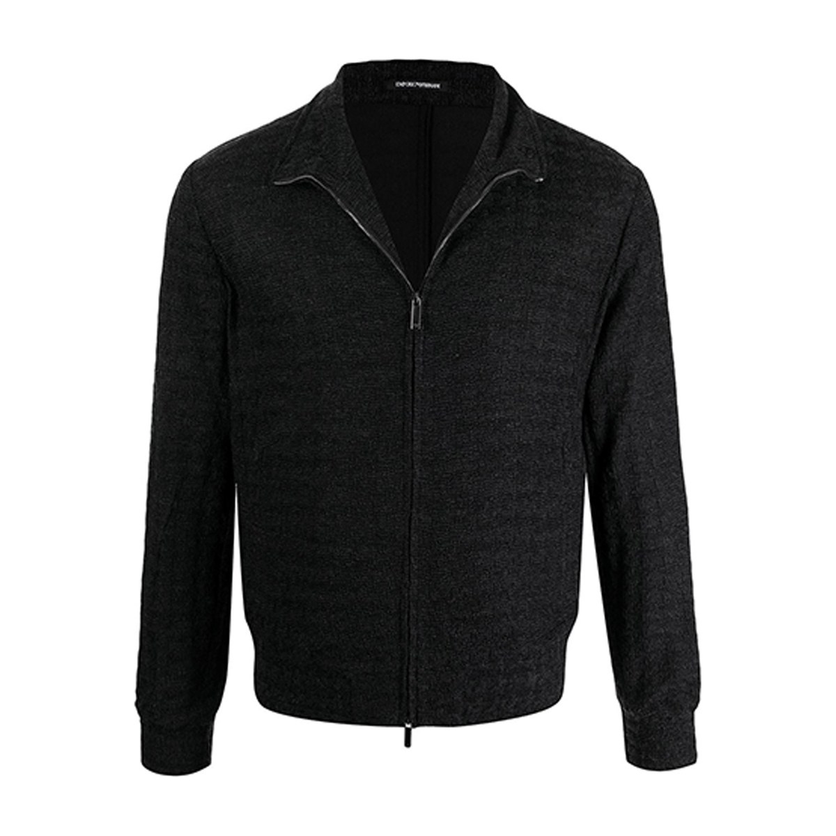 Emporio Armani FW21 Houndstooth Bomber Jacket Black