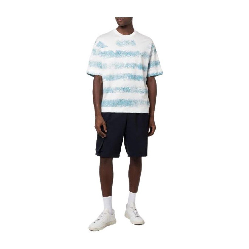 Emporio Armani SS22 Blue White Striped T-Shirt