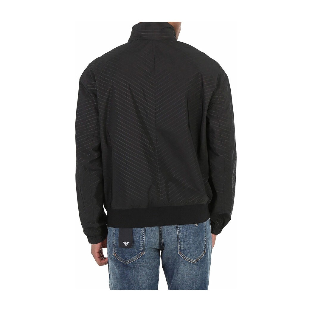 Emporio Armani Striped Zip Jacket Black