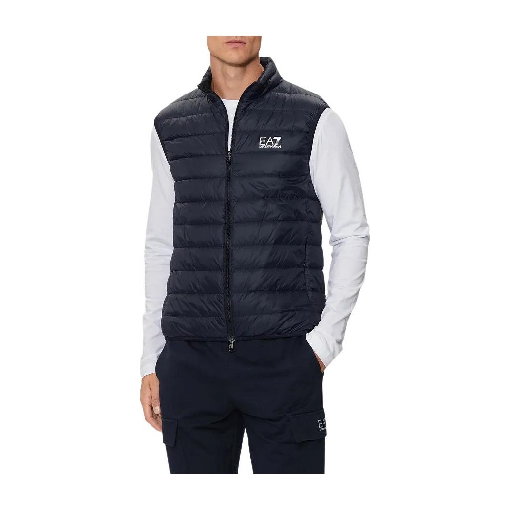Emporio Armani Logo Zip Vest Navy