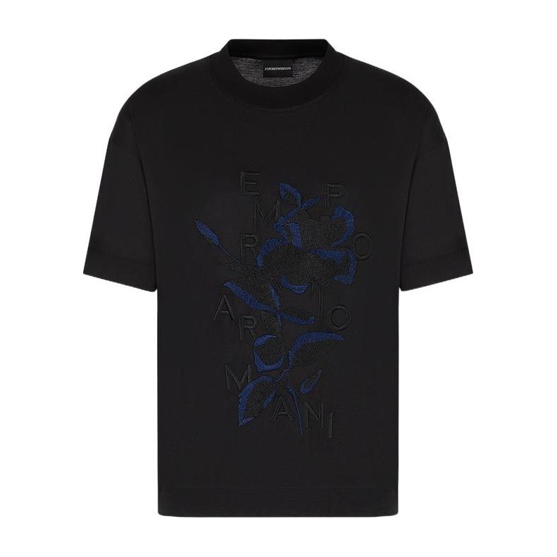 Emporio Armani SS23 Letter Print T-Shirt Black