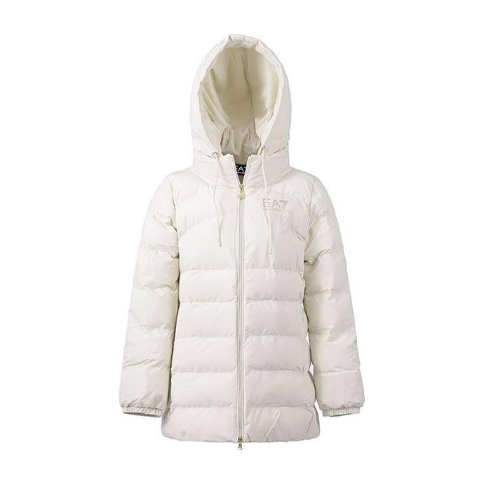 Emporio Armani EA7 Hoodie Zip Cotton Jacket Moonlight Beige