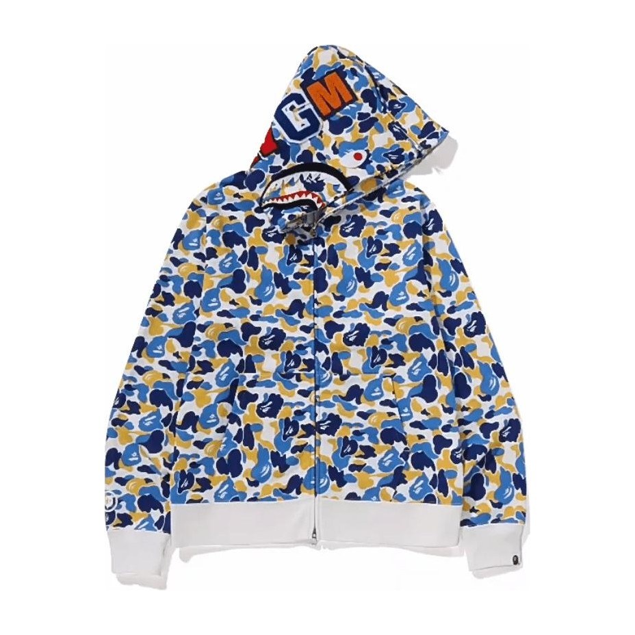 BAPE Shark Hoodie Blue Yellow