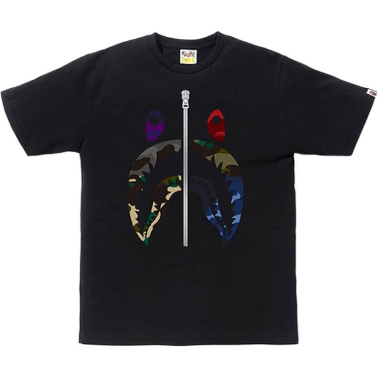 BAPE Mix Camo Shark Tee Black