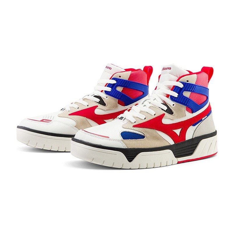 Mizuno Court Cl Mid White Red Blue