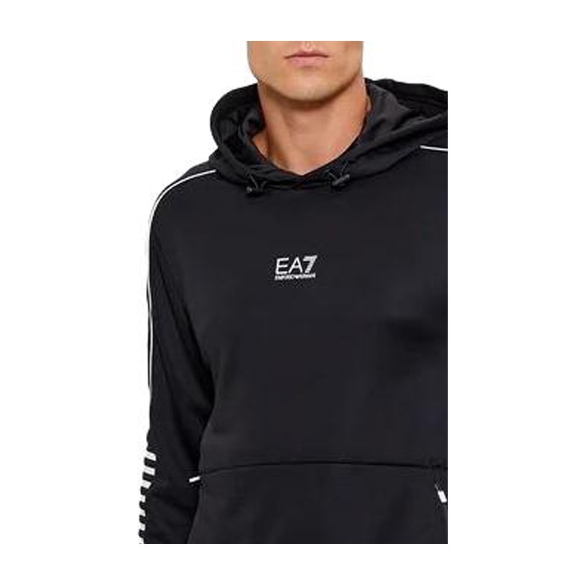 Emporio Armani EA7 Striped Hoodie Black