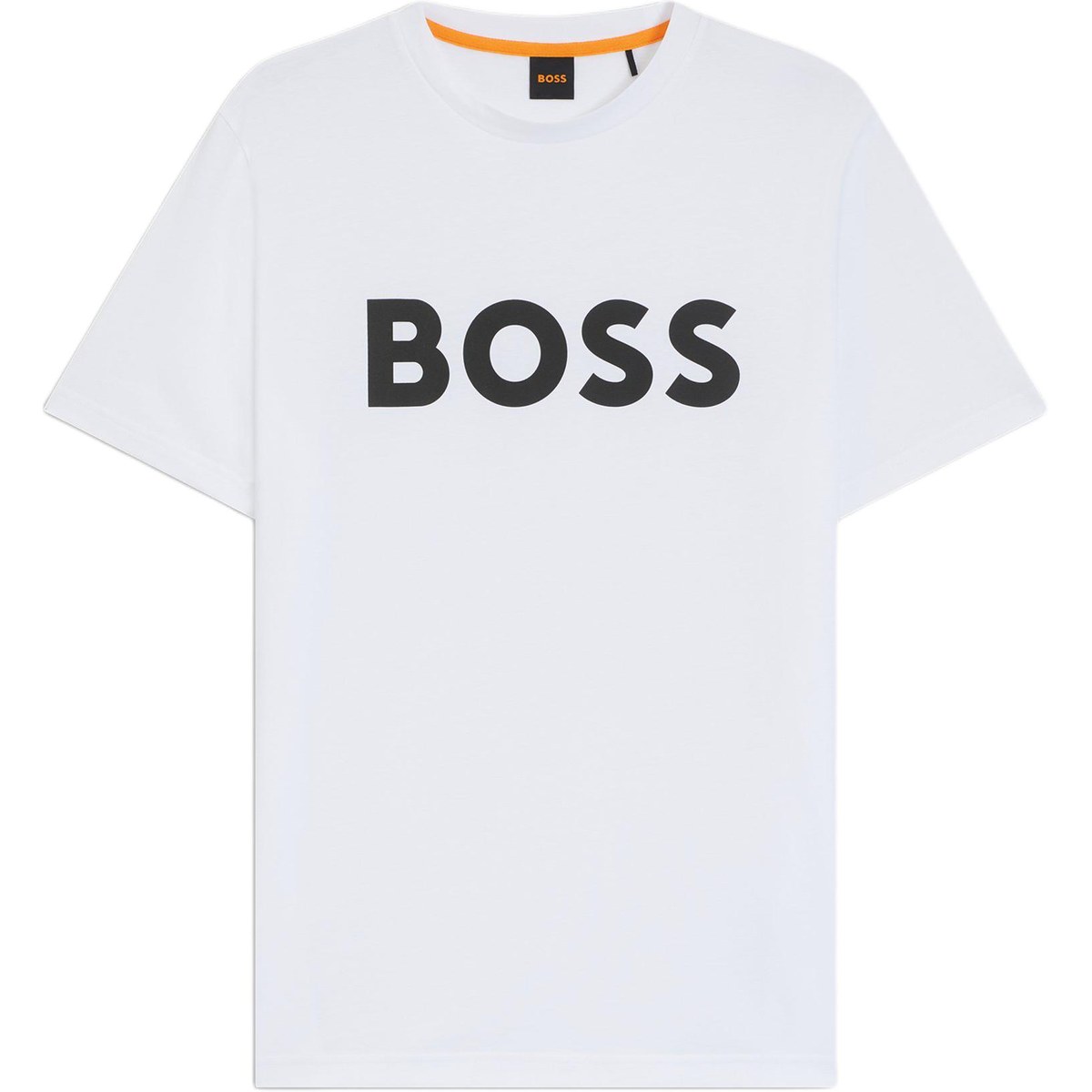 HUGO BOSS Letter Print Crew Neck T-Shirt White