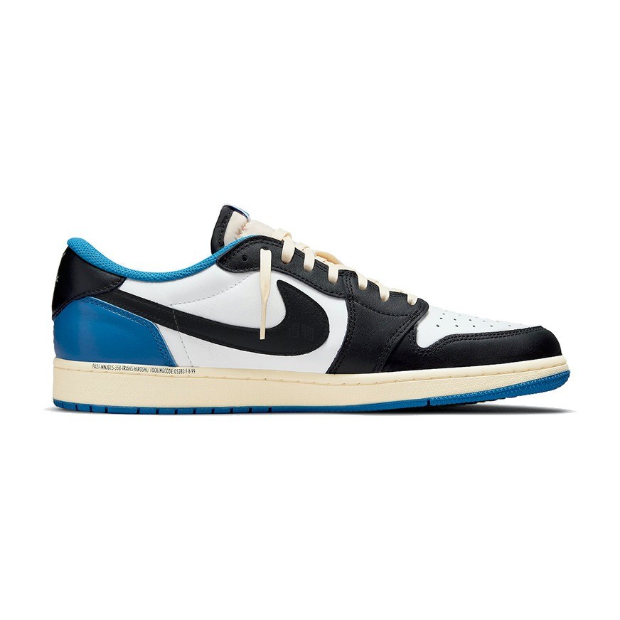 Travis Scott x Fragment Design x Air Jordan 1 Low OG SP White Blue Black