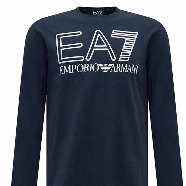 Emporio Armani EA7 Logo Long Sleeve T-Shirt Blue