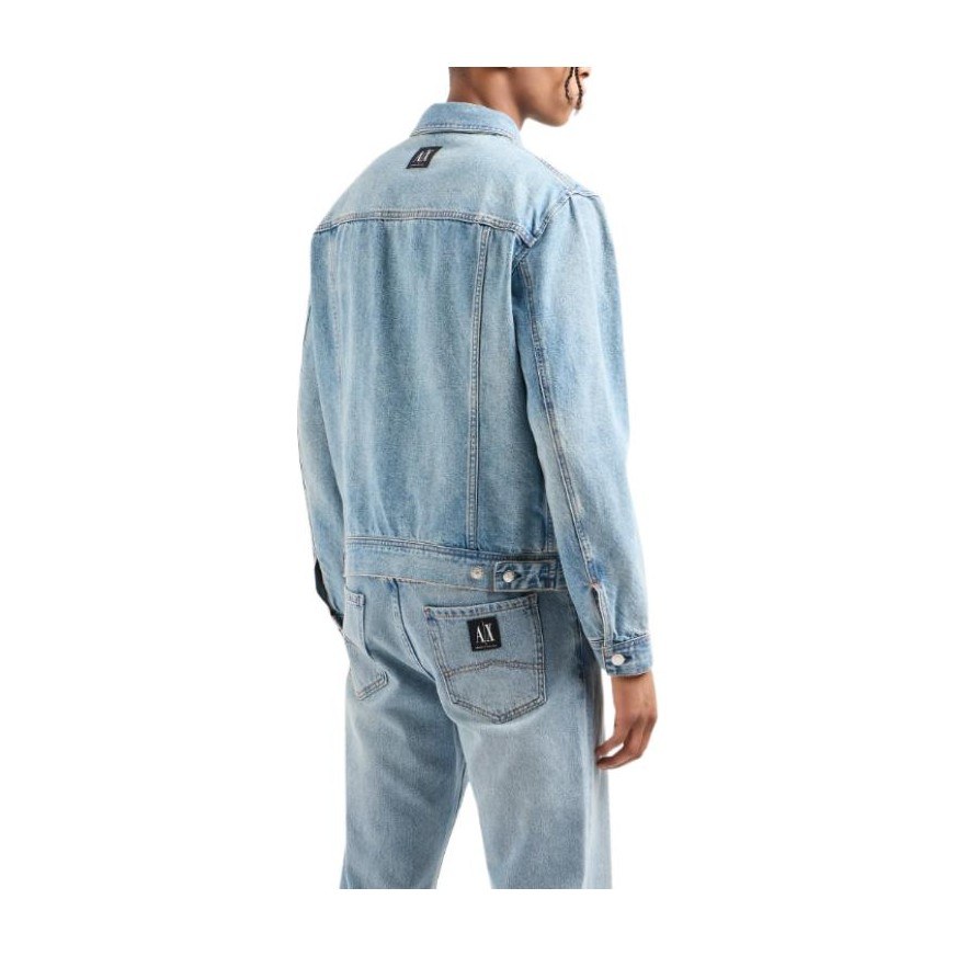 Armani Exchange SS24 Washed Denim Jacket Indigo