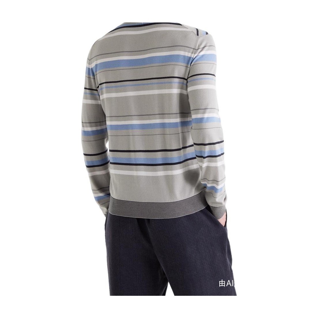 Armani Crewneck Wool Sweater Unisex Patterned