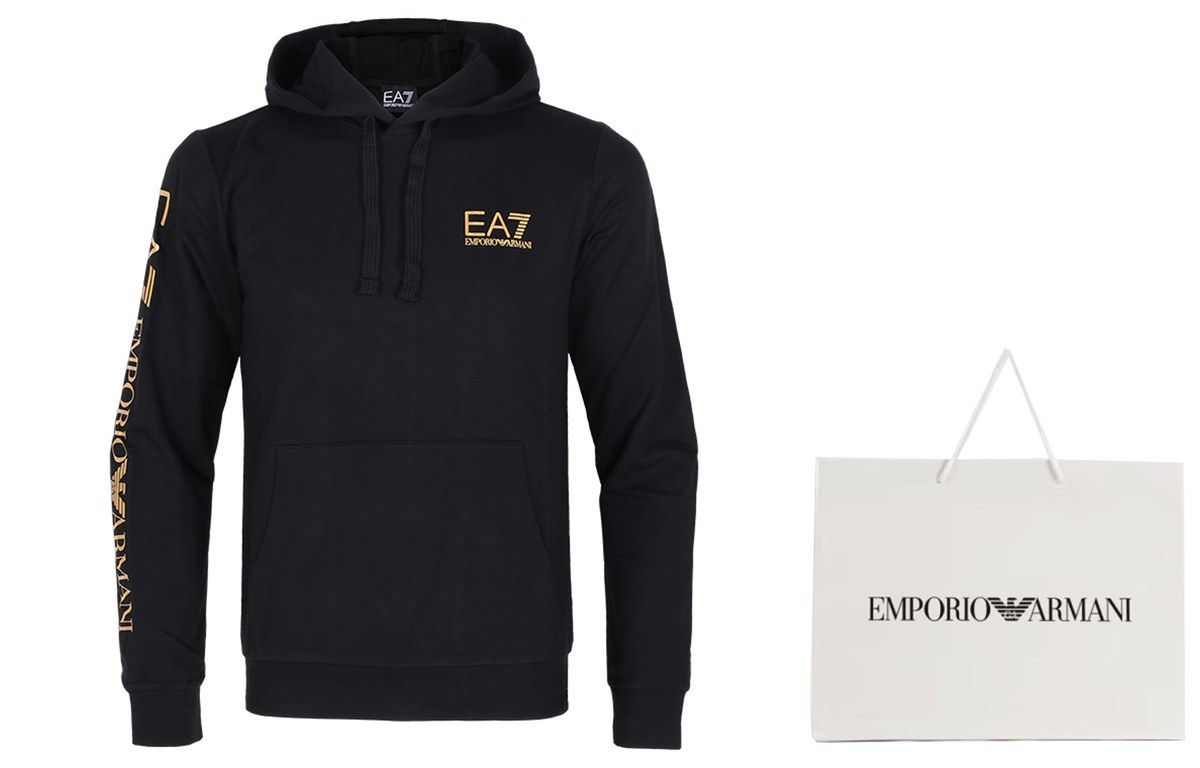 Emporio Armani Logo Hoodie Black