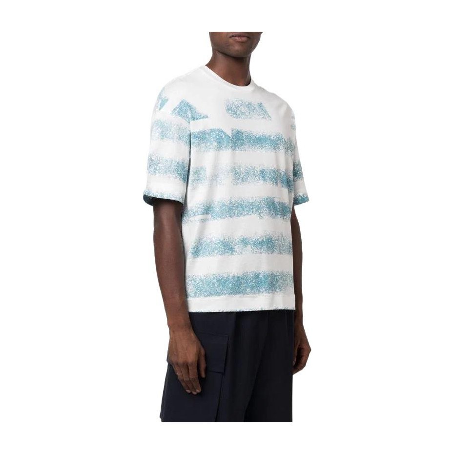 Emporio Armani SS22 Blue White Striped T-Shirt