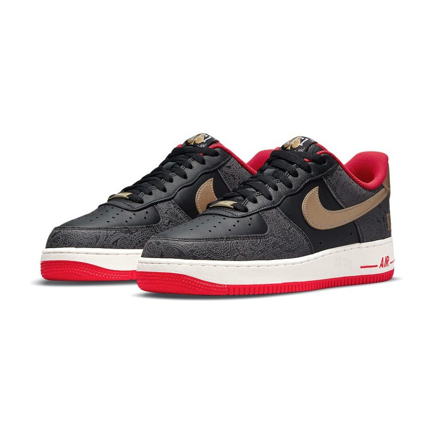 Nike Air Force 1 Low Black Red Gold