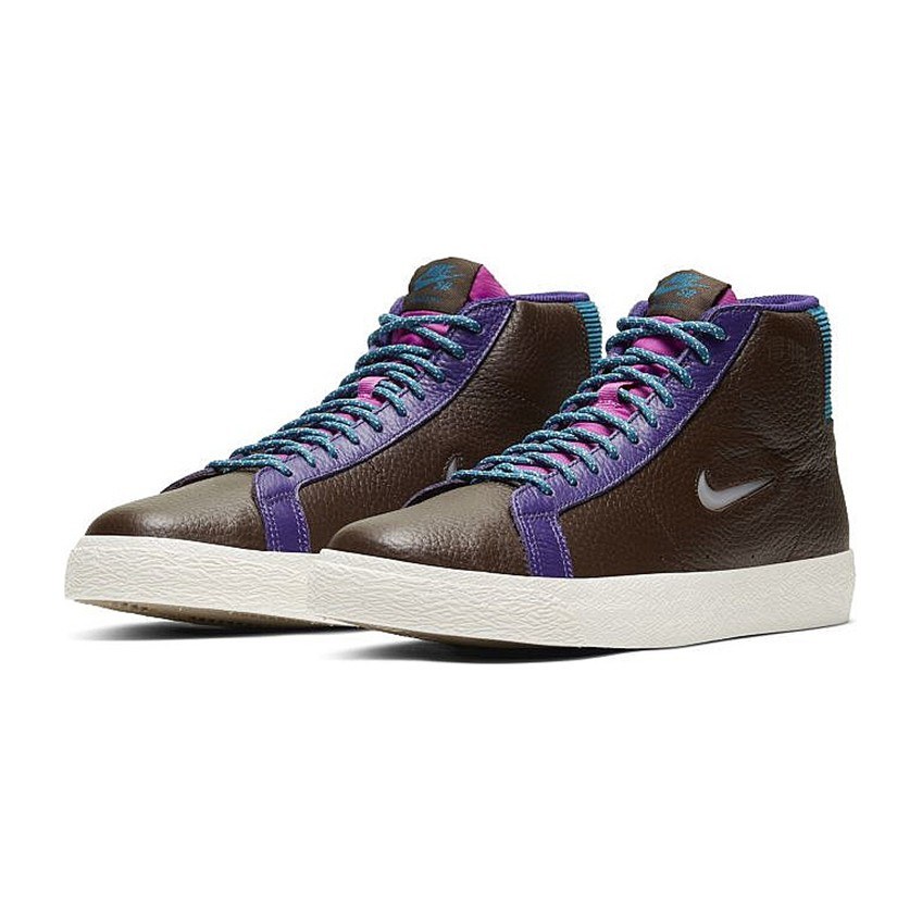 Nike Blazer Mid White Brown Blue